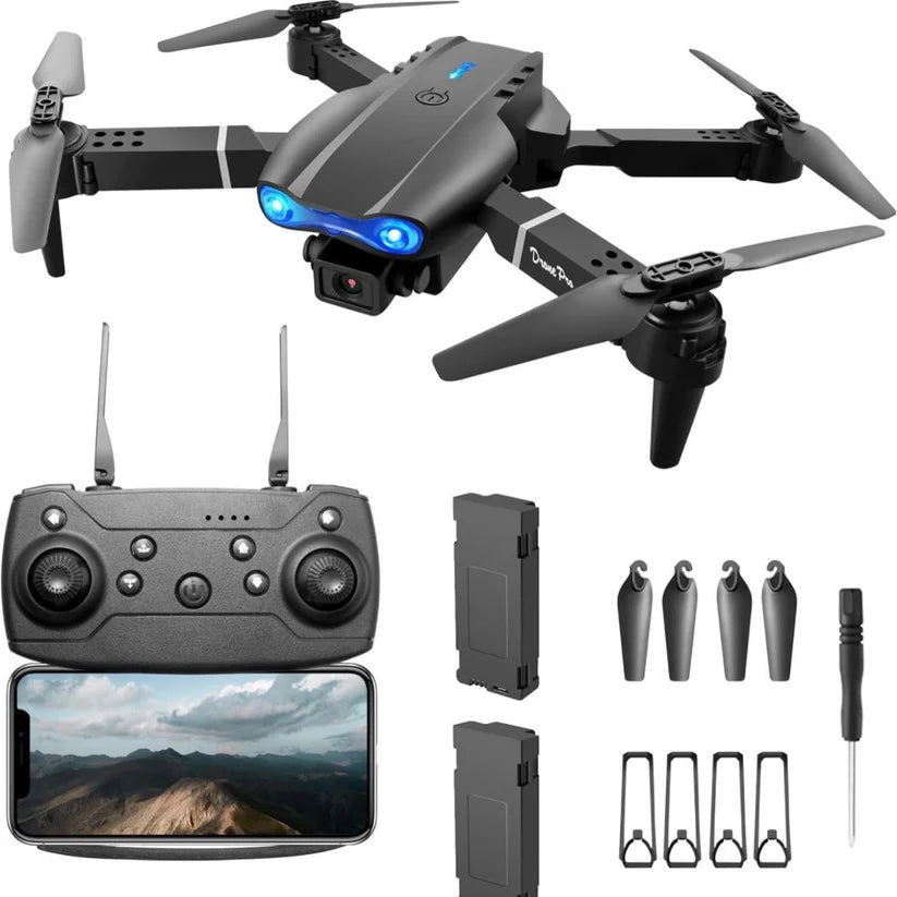 E99 PRO Drone with 4K HD Dual Camera, Obstacle Avoidance, Foldable, Height Keep, Mini.(Gray,Orange,Black).