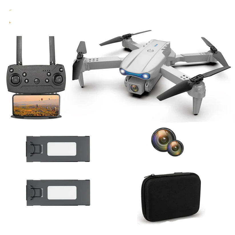 E99 PRO Drone with 4K HD Dual Camera, Obstacle Avoidance, Foldable, Height Keep, Mini.(Gray,Orange,Black).