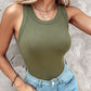 Ins Round Neck Vest With Bra Summer Solid Color Bottom Sleeveless Top Womens Clothing