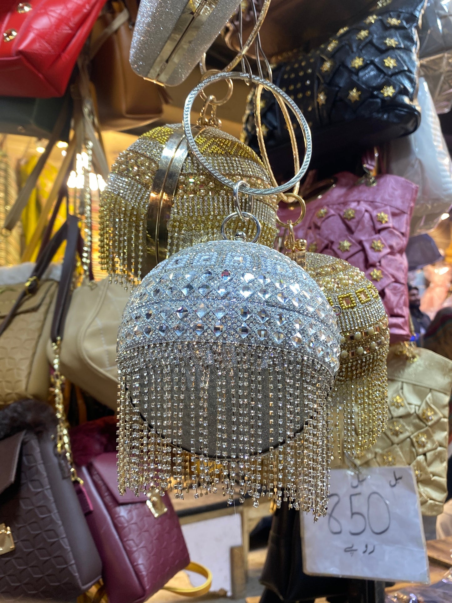 Bling Shiny Ball Circular Bag Glitter Rhinestones Diamond Evening Bag Women's Handbag Wedding Party Clutch Purse Crossbody Bag