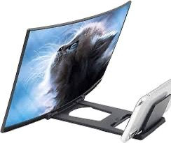 Wailicop Curved Screen Magnifier Curved 3D HD Magnifier Mobile Phone Screen Amplifier for Movies, Videos, and Gaming – 14 inch Screen Enlarger