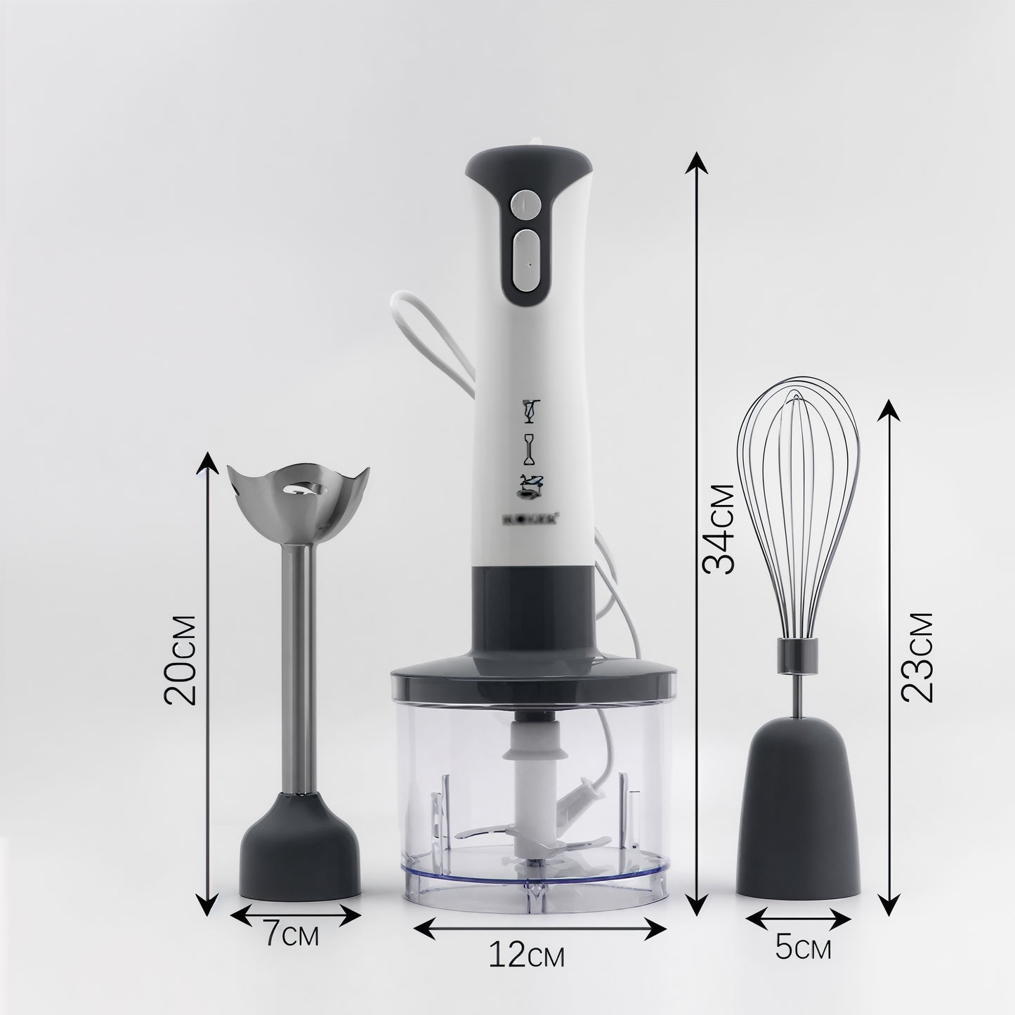 600W Powerful Hand Blender Stick Immersion Blender with Mixing Cup Chopper Whisk Variable Speeds Cooking Machine Juicer,Red