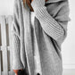 Ins Knitted Hooded Cardigan Fashion Loose Solid Color Batwing Sleeve Sweater Autumn And Winter Women's Clothing